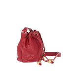 Red Leather Chanel Bucket Bag