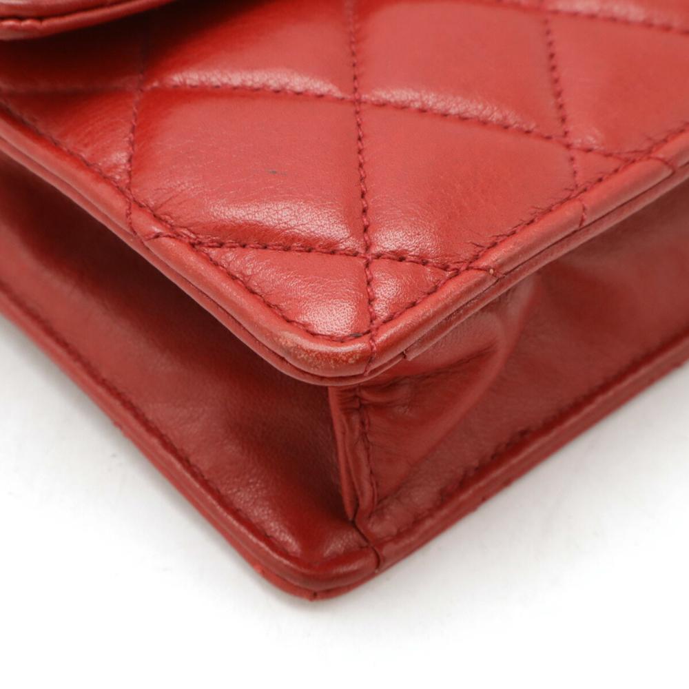 Red Leather Chanel Belt Bag