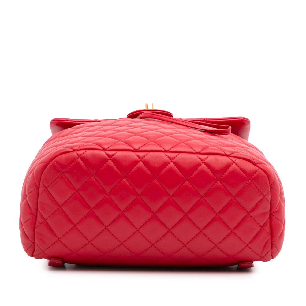 Red Leather Chanel Backpack