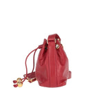 Red Leather Chanel Bucket Bag