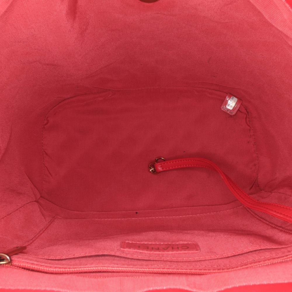 Red Leather Chanel Backpack