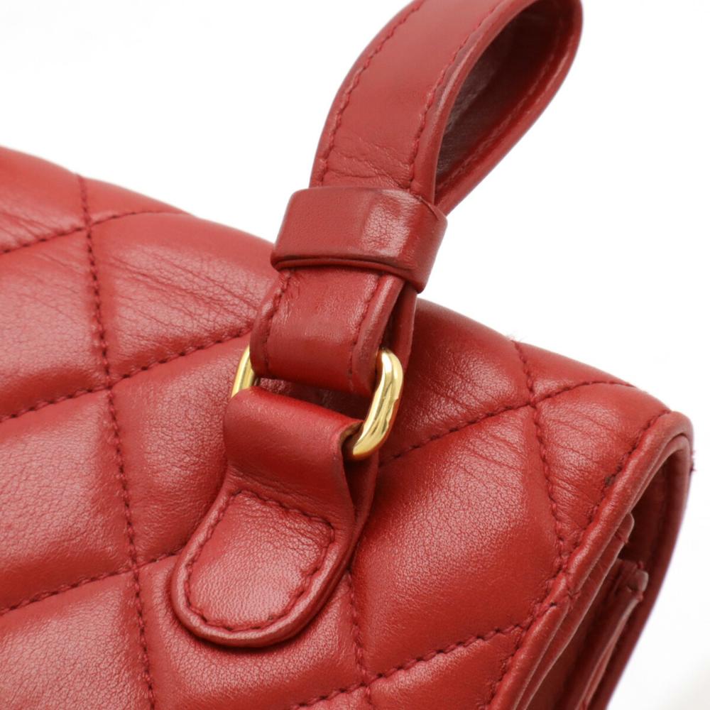 Red Leather Chanel Belt Bag