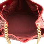 Red Leather Chanel Bucket Bag