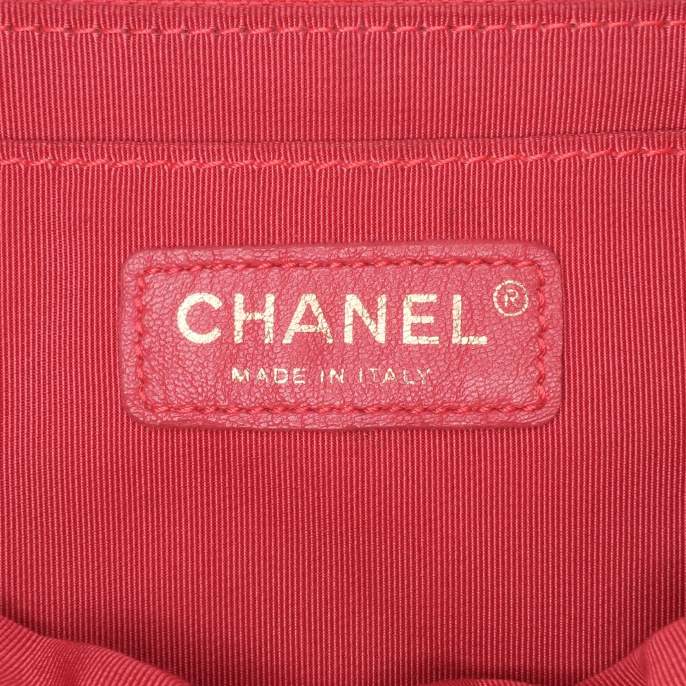 Red Leather Chanel Backpack