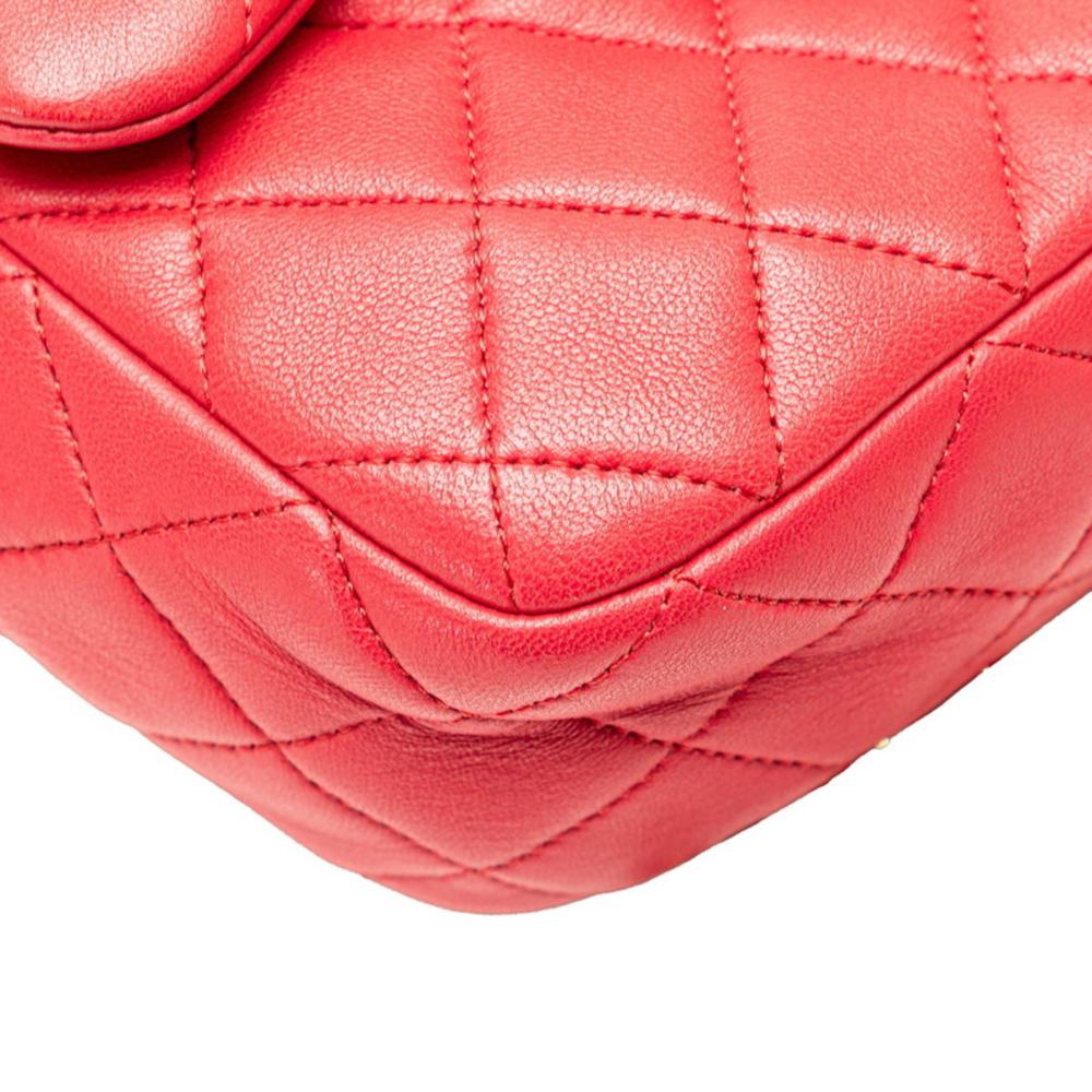Red Leather Chanel Backpack