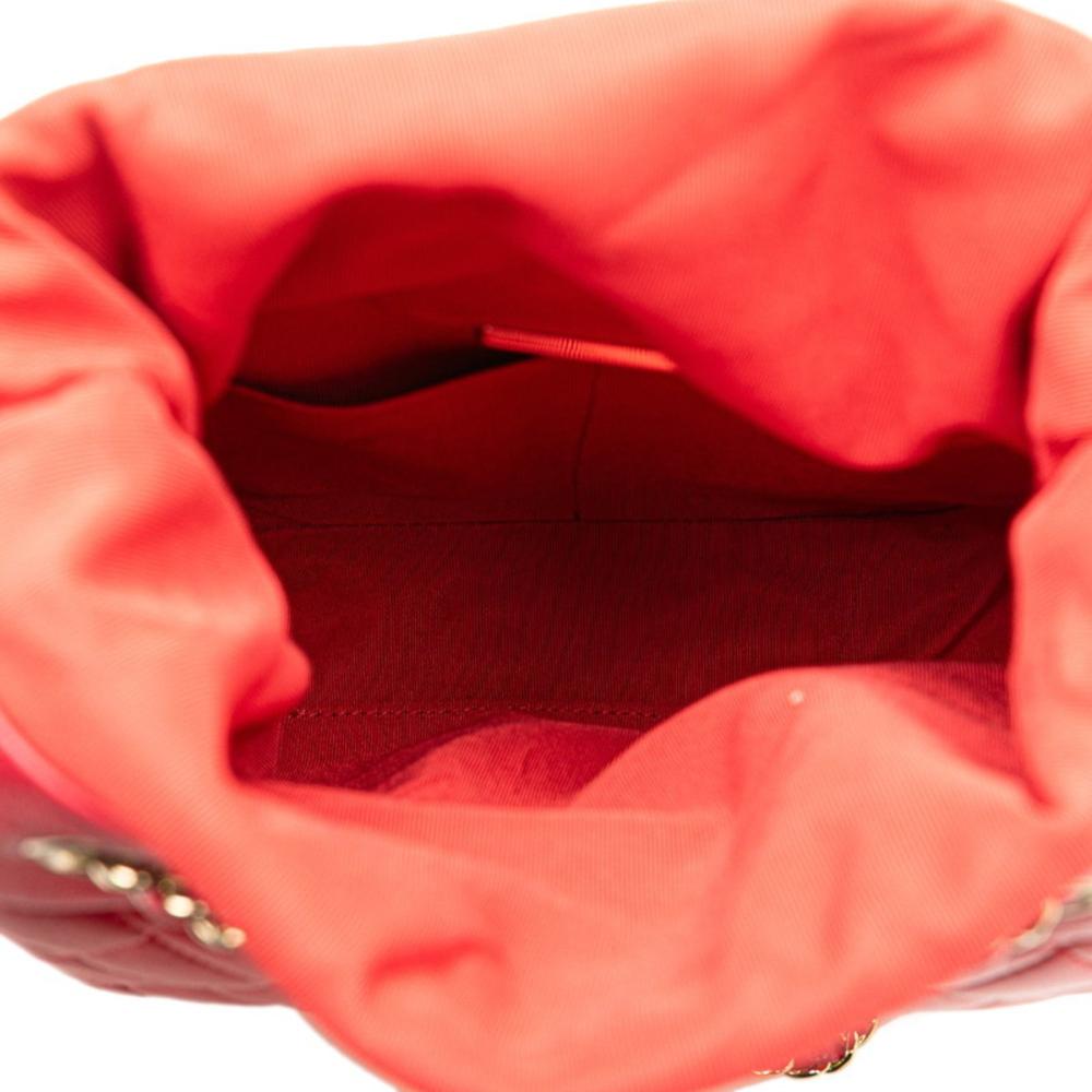 Red Leather Chanel Backpack