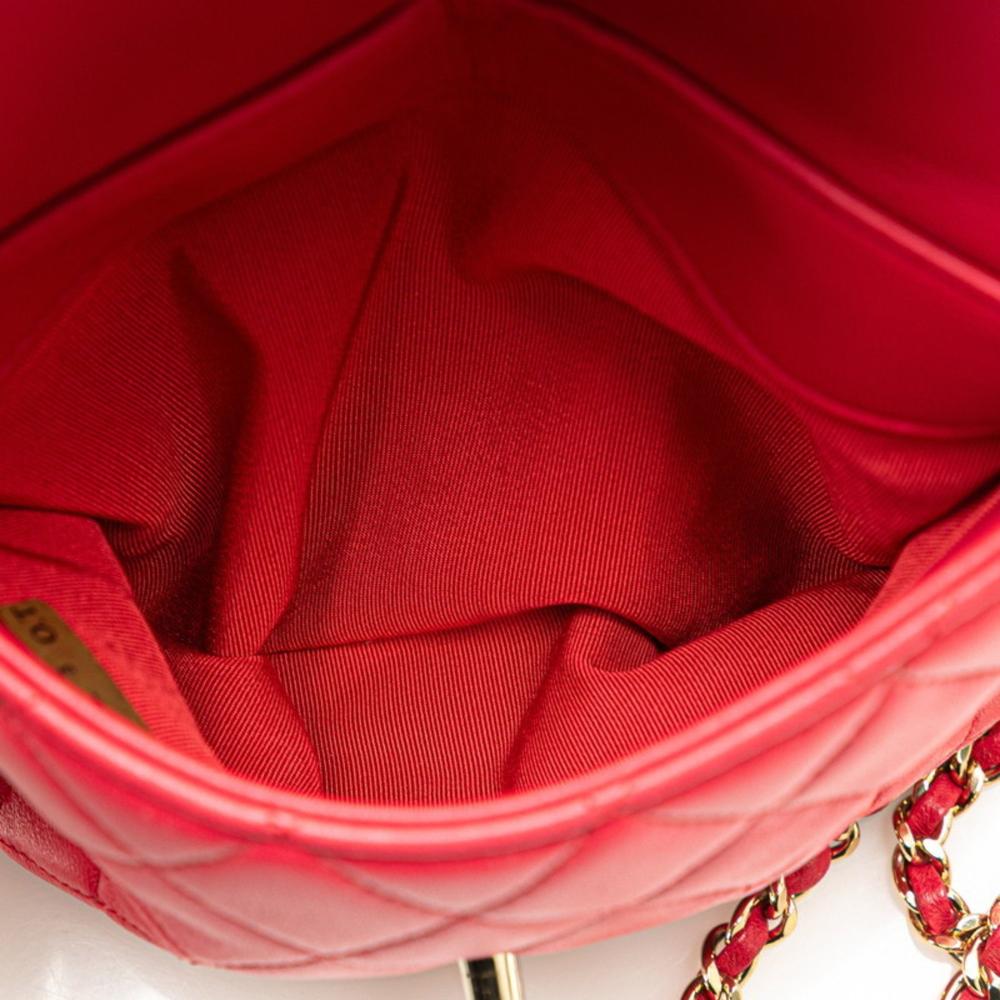 Red Leather Chanel Backpack