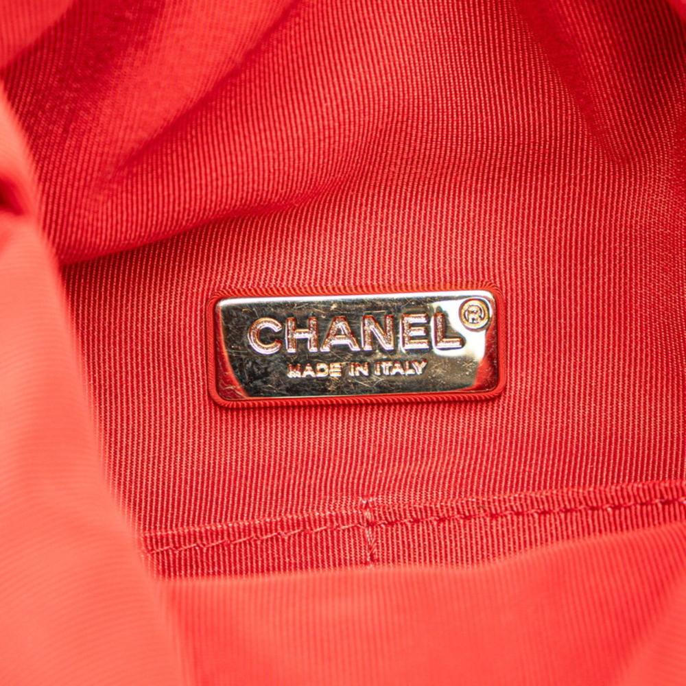 Red Leather Chanel Backpack