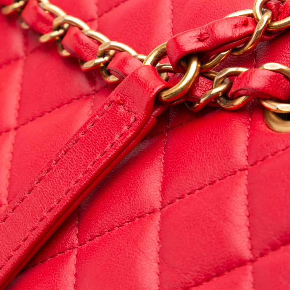 Red Leather Chanel Backpack
