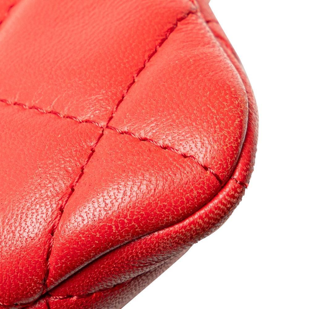 Red Leather Chanel Clutch