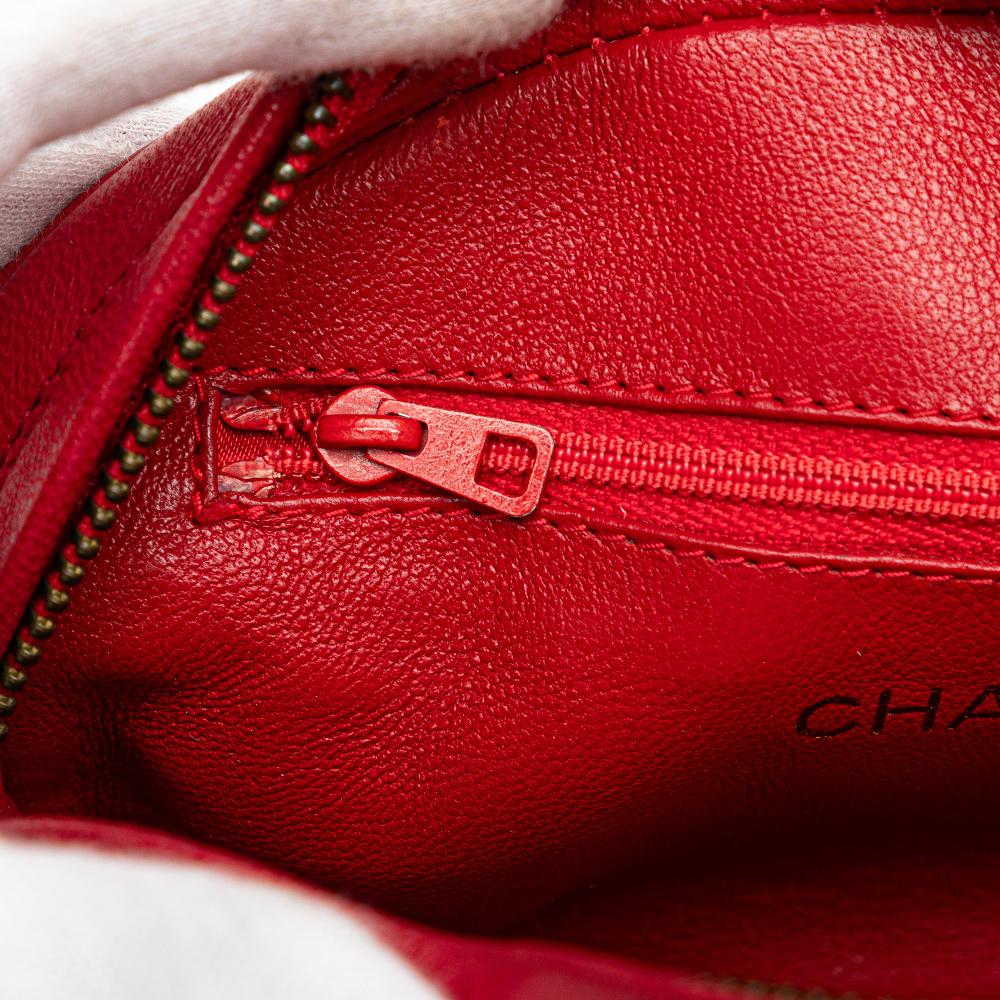 Red Leather Chanel Crossbody Bag
