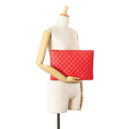Red Leather Chanel Clutch