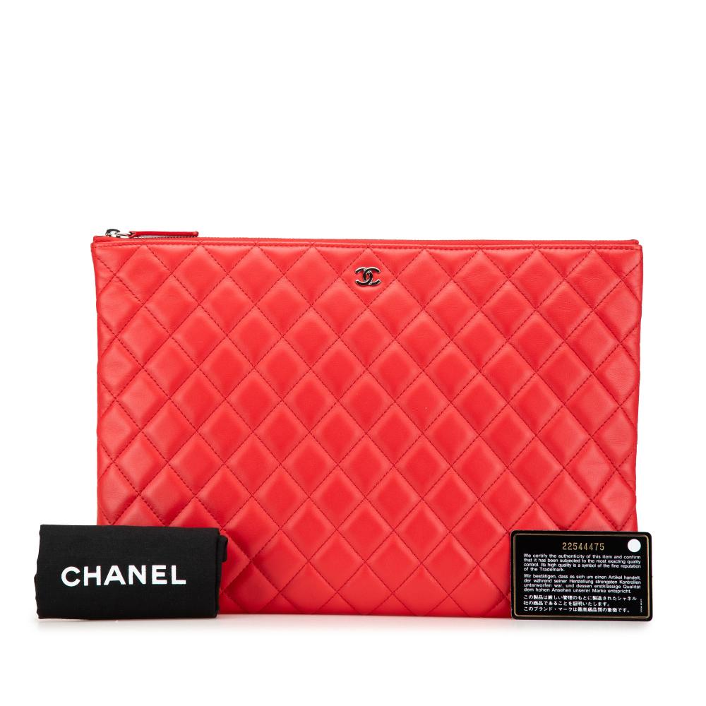 Red Leather Chanel Clutch