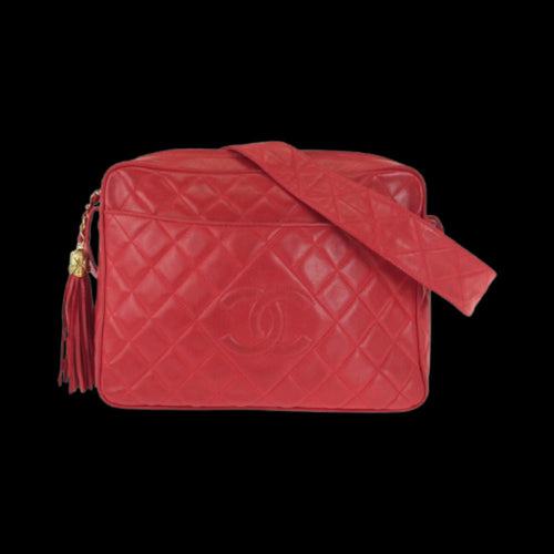 Red Leather Chanel Crossbody Bag
