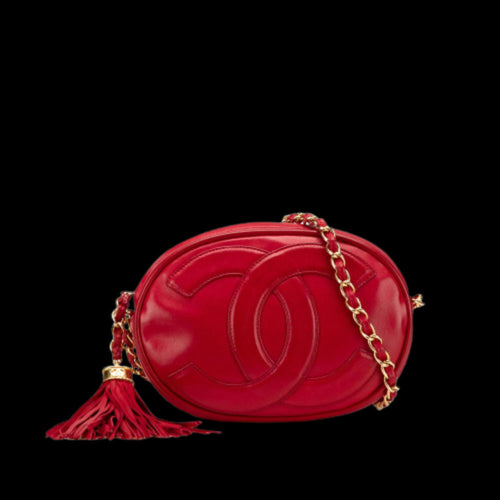Red Leather Chanel Crossbody Bag