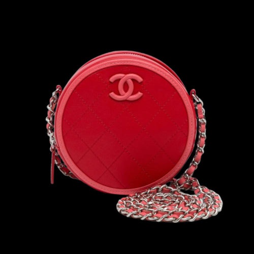 Red Leather Chanel Crossbody Bag
