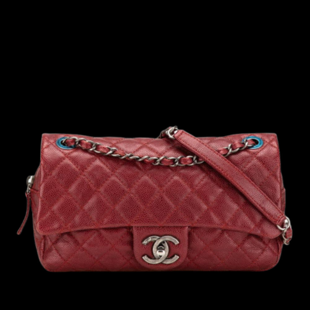 Red Leather Chanel Crossbody Bag