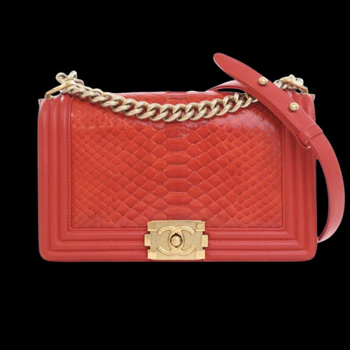 Red Leather Chanel Crossbody Bag