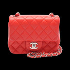 Red Leather Chanel Crossbody Bag