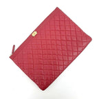 Red Leather Chanel Clutch