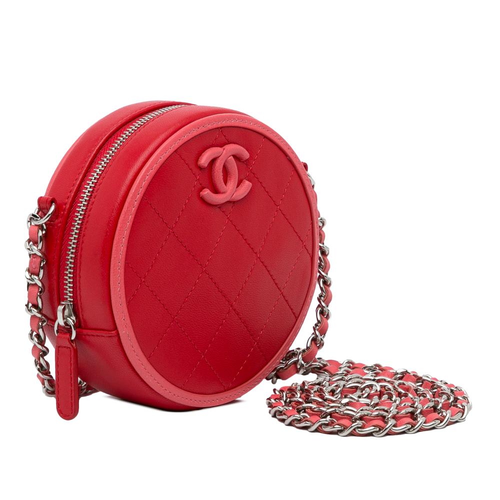 Red Leather Chanel Crossbody Bag