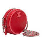 Red Leather Chanel Crossbody Bag