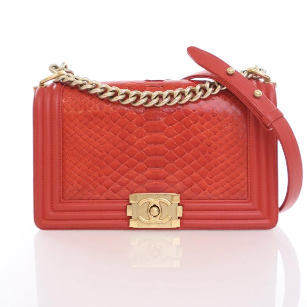Red Leather Chanel Crossbody Bag