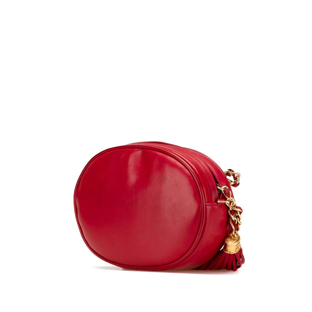 Red Leather Chanel Crossbody Bag