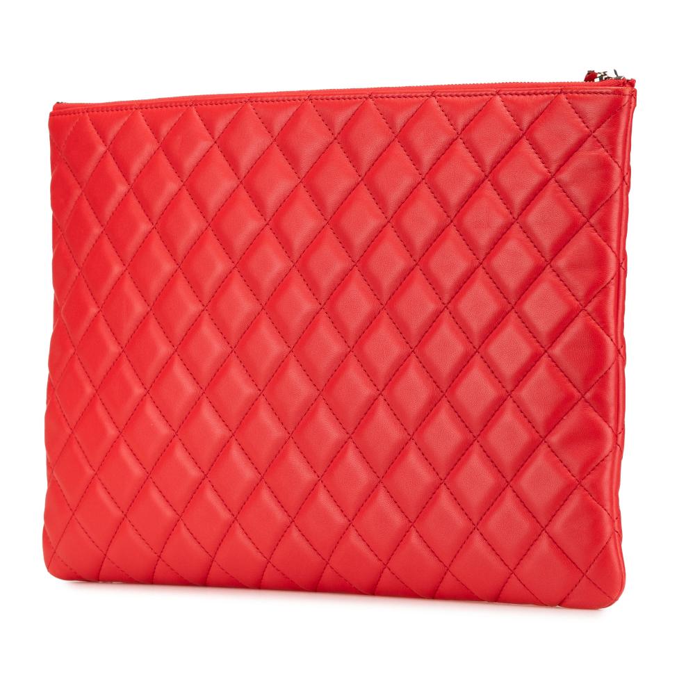 Red Leather Chanel Clutch