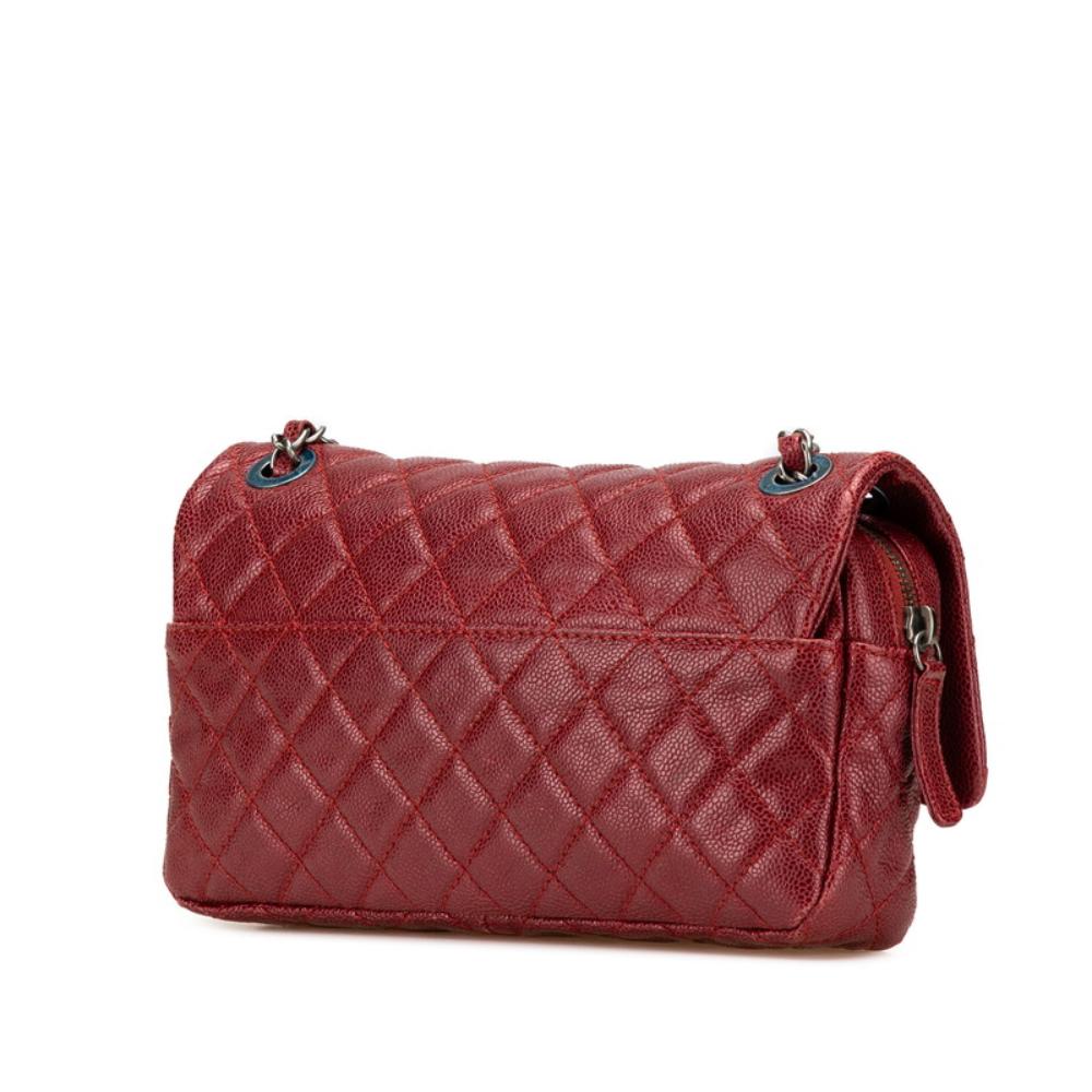 Red Leather Chanel Crossbody Bag