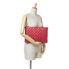 Red Leather Chanel Clutch