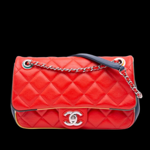 Red Leather Chanel Flap Bag
