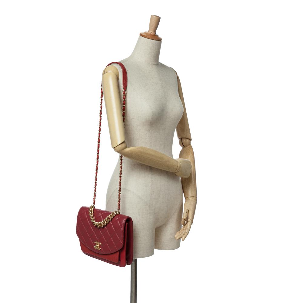 Red Leather Chanel Flap Bag
