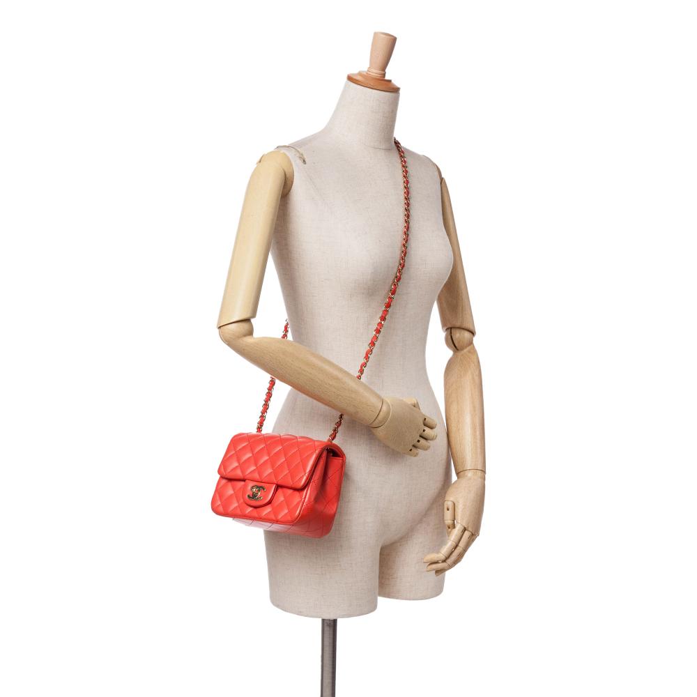 Red Leather Chanel Flap Bag