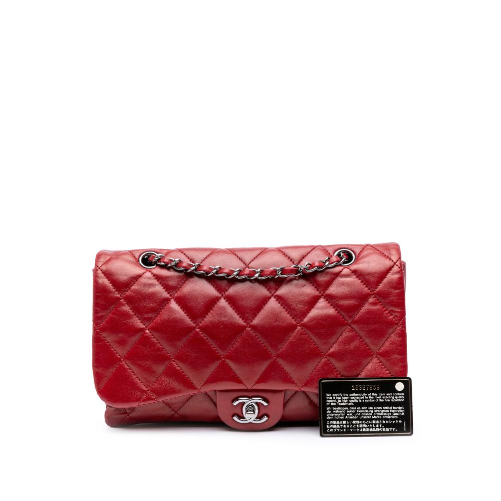 Red Leather Chanel Flap Bag