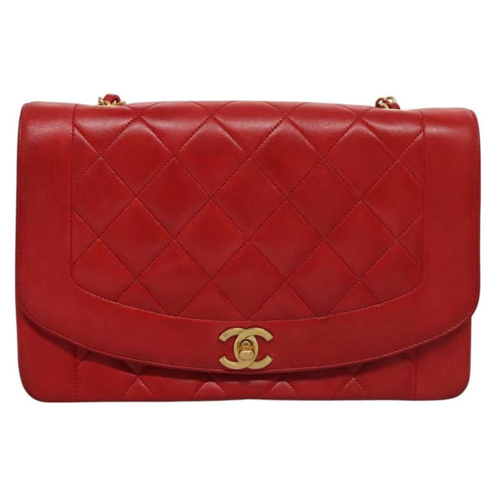 Red Leather Chanel Flap Bag