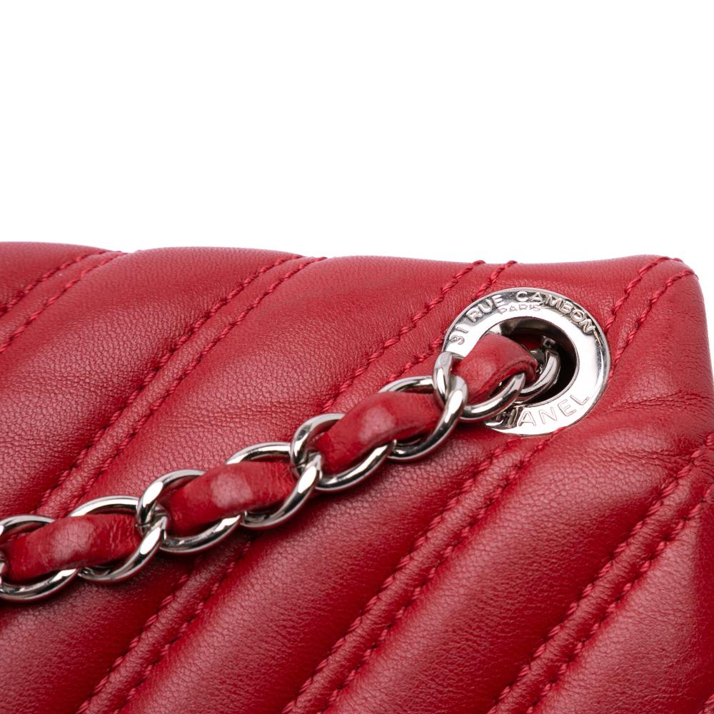 Red Leather Chanel Flap Bag