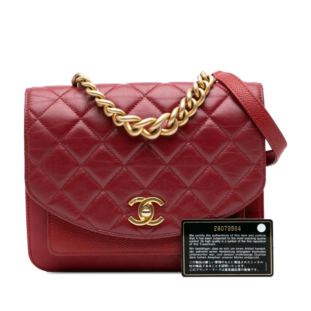 Red Leather Chanel Flap Bag