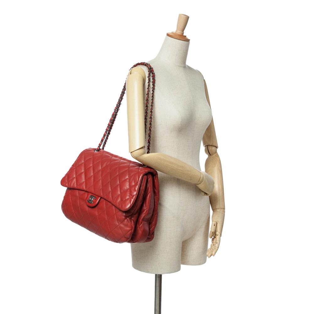Red Leather Chanel Flap Bag
