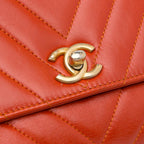Red Leather Chanel Flap Bag