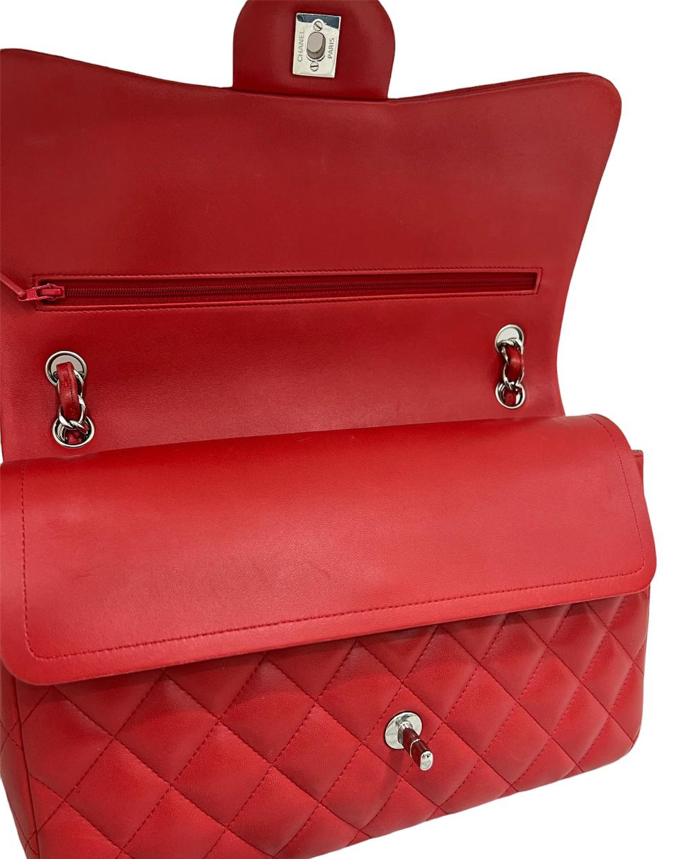 Red Leather Chanel Flap Bag