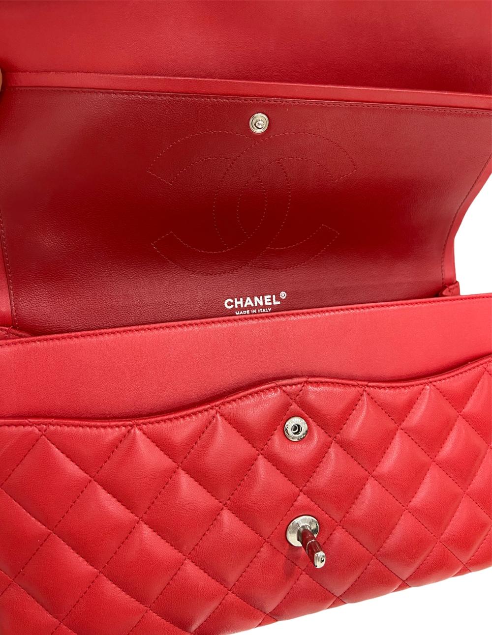 Red Leather Chanel Flap Bag