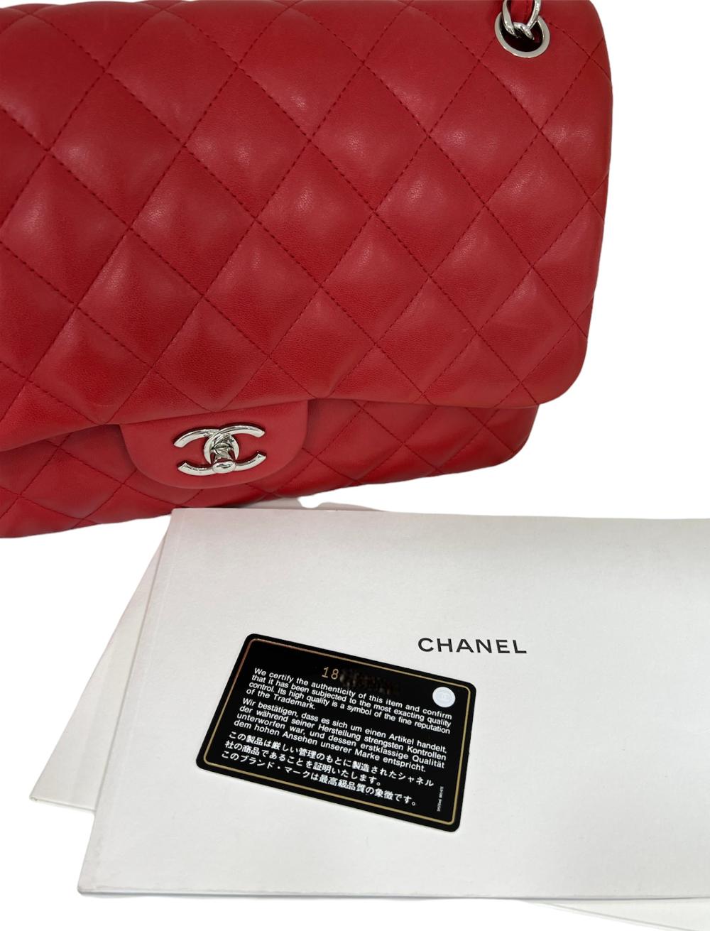 Red Leather Chanel Flap Bag