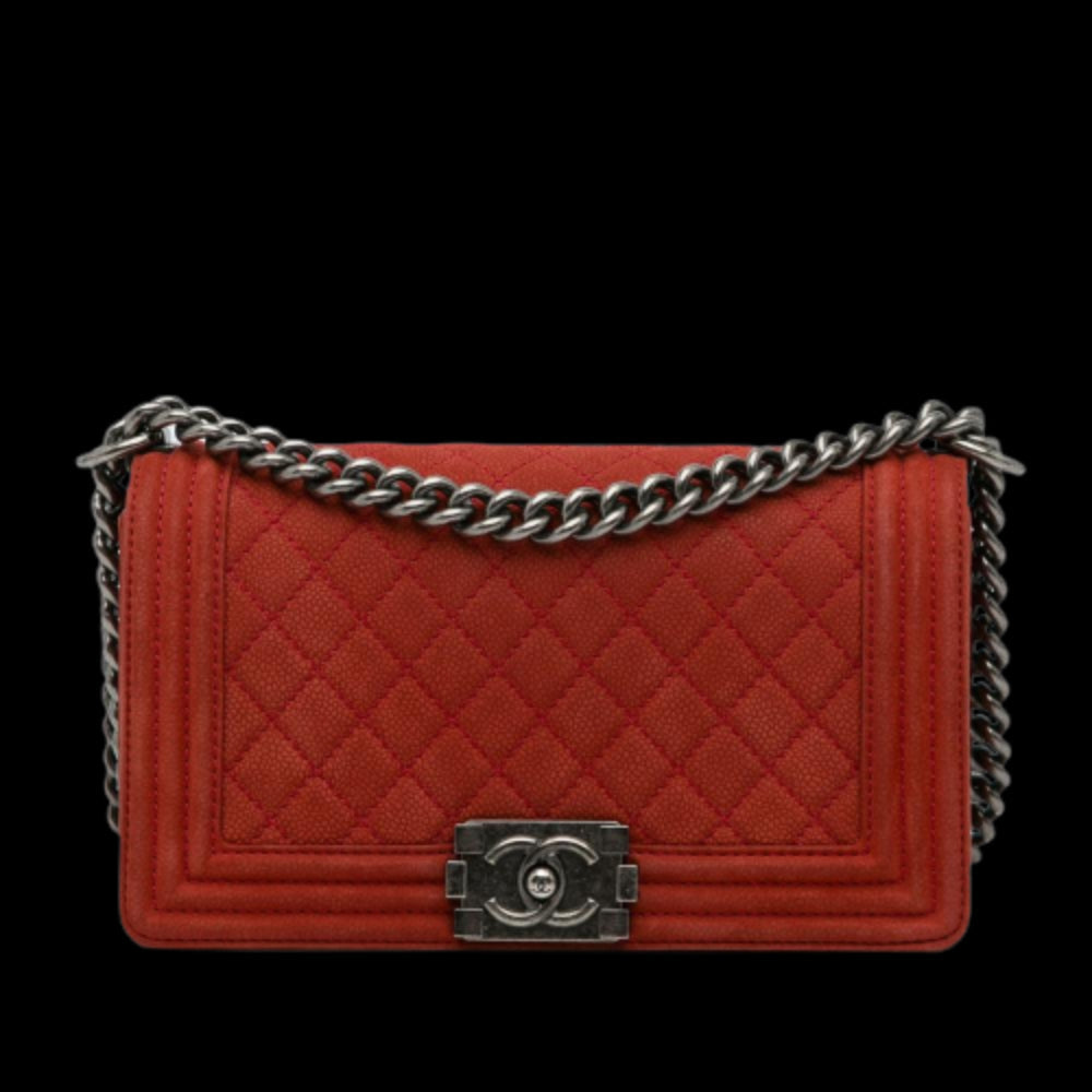 Red Leather Chanel Flap Bag