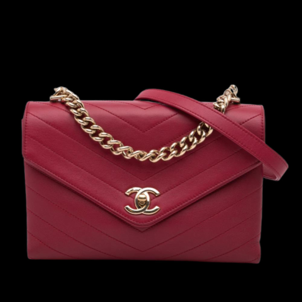 Red Leather Chanel Flap Bag