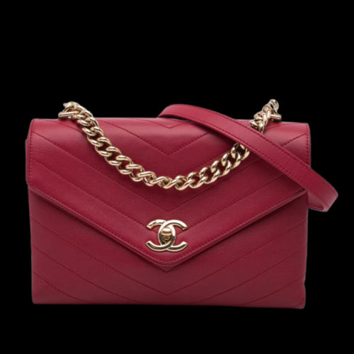 Red Leather Chanel Flap Bag