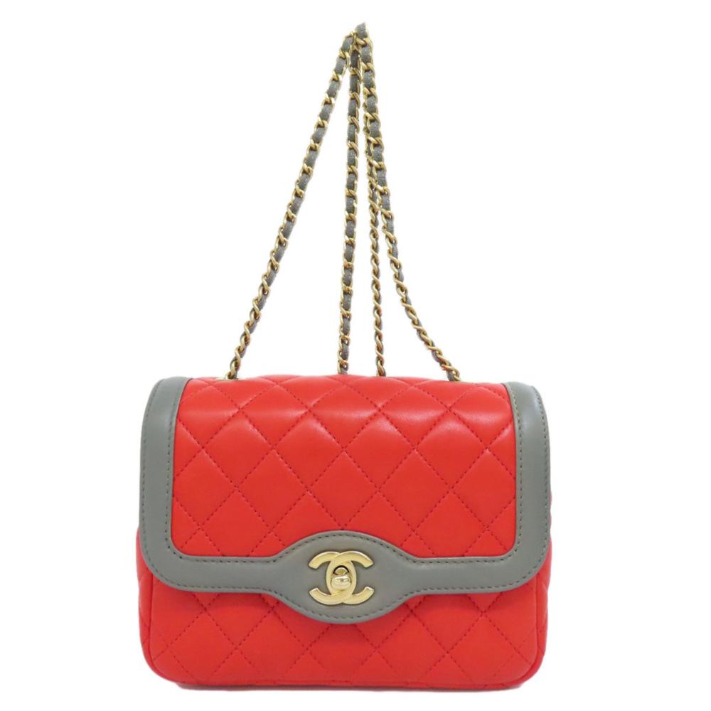 Red Leather Chanel Flap Bag