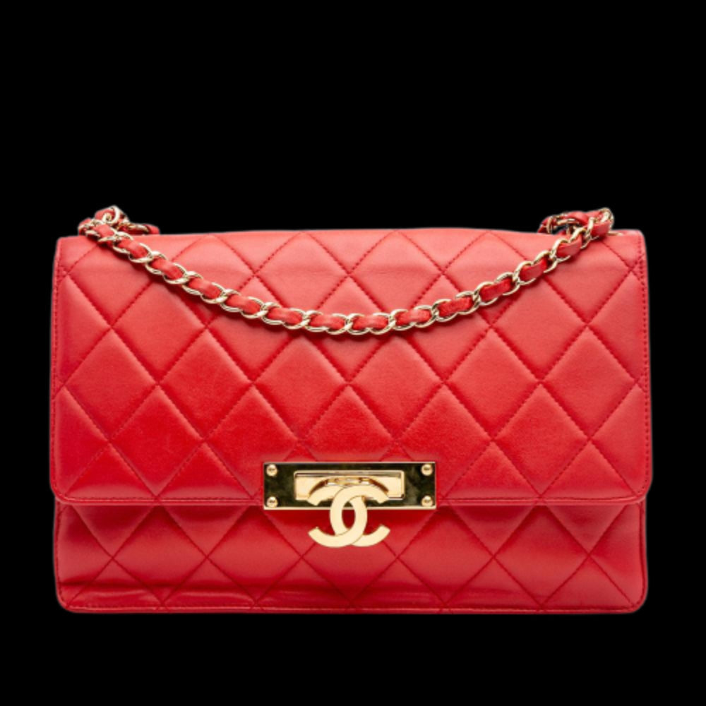 Red Leather Chanel Flap Bag