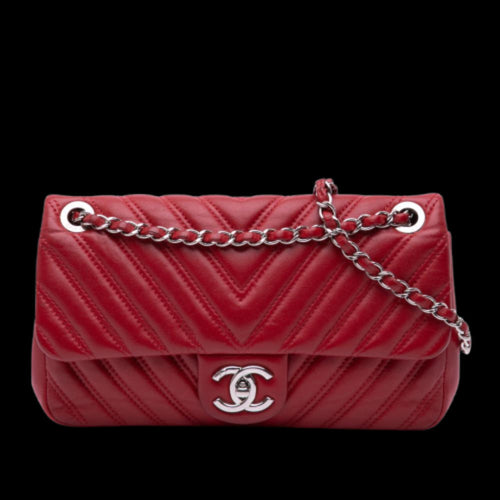 Red Leather Chanel Flap Bag