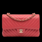 Red Leather Chanel Flap Bag